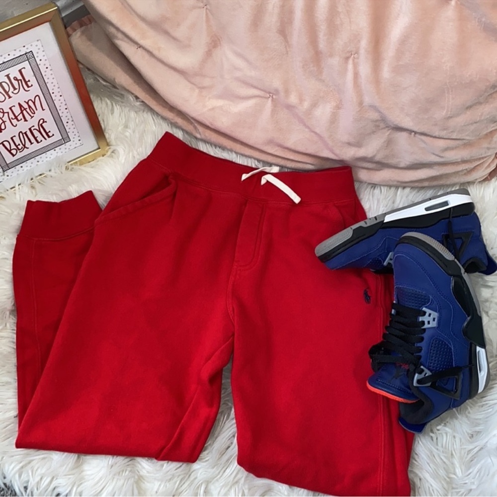 POLO RALPH LAUREN- boys red sweats Size:10-12. Excellent used condition